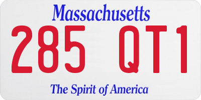 MA license plate 285QT1