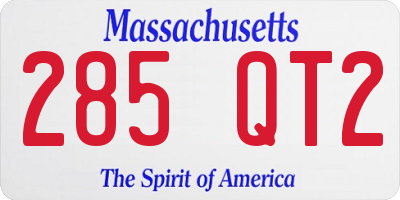 MA license plate 285QT2