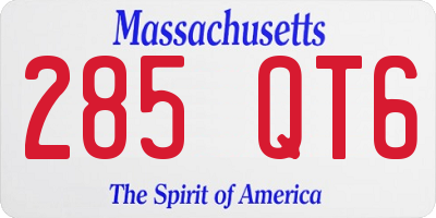MA license plate 285QT6