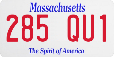 MA license plate 285QU1