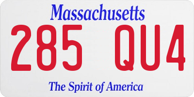 MA license plate 285QU4