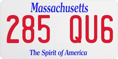 MA license plate 285QU6