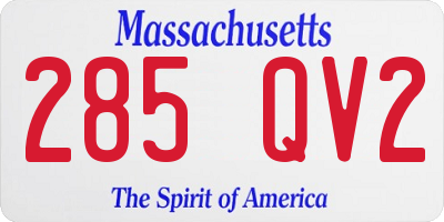 MA license plate 285QV2