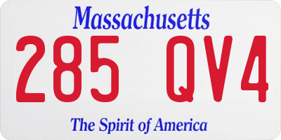 MA license plate 285QV4