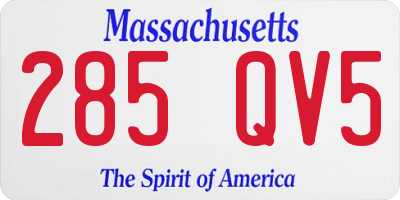 MA license plate 285QV5