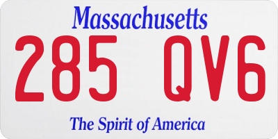 MA license plate 285QV6