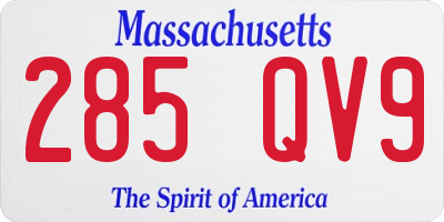 MA license plate 285QV9