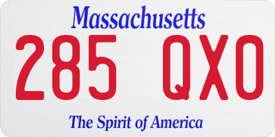 MA license plate 285QX0