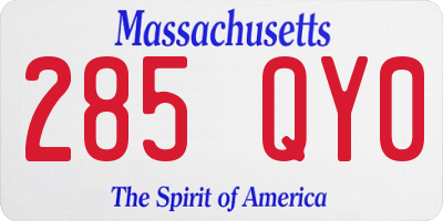 MA license plate 285QY0