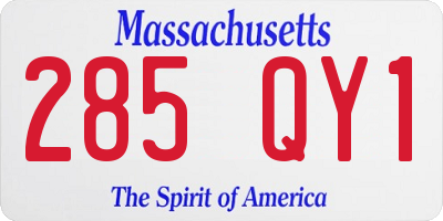 MA license plate 285QY1