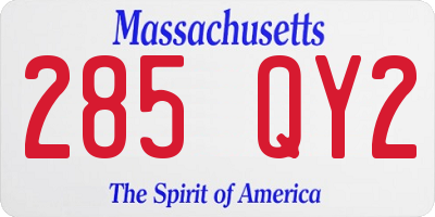 MA license plate 285QY2