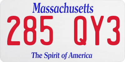 MA license plate 285QY3