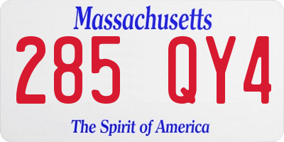 MA license plate 285QY4