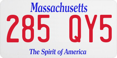 MA license plate 285QY5