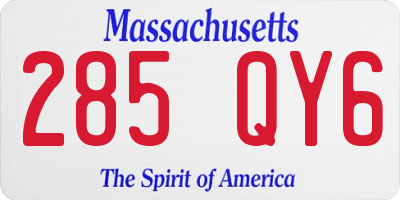 MA license plate 285QY6