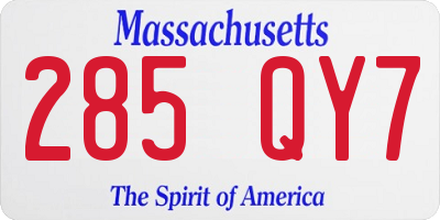 MA license plate 285QY7