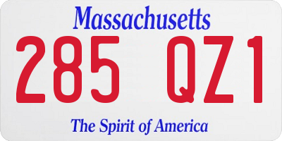 MA license plate 285QZ1