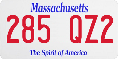 MA license plate 285QZ2