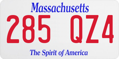 MA license plate 285QZ4