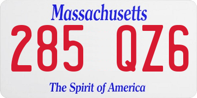 MA license plate 285QZ6