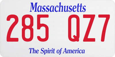 MA license plate 285QZ7