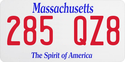 MA license plate 285QZ8
