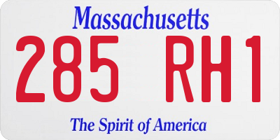 MA license plate 285RH1