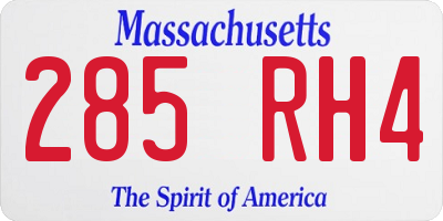 MA license plate 285RH4