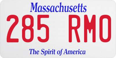 MA license plate 285RM0