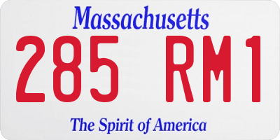 MA license plate 285RM1