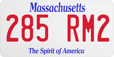 MA license plate 285RM2