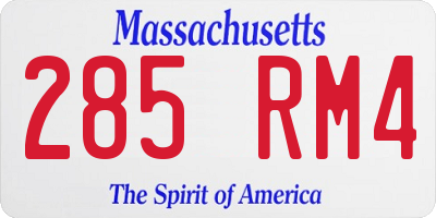 MA license plate 285RM4