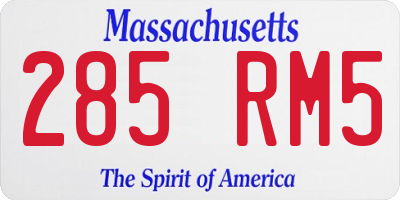 MA license plate 285RM5