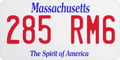 MA license plate 285RM6