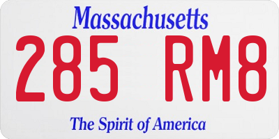 MA license plate 285RM8