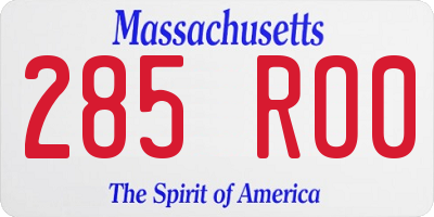 MA license plate 285RO0