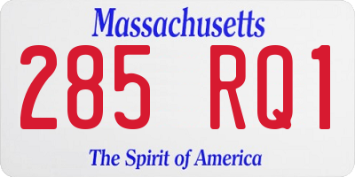 MA license plate 285RQ1