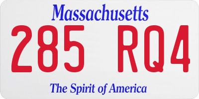 MA license plate 285RQ4