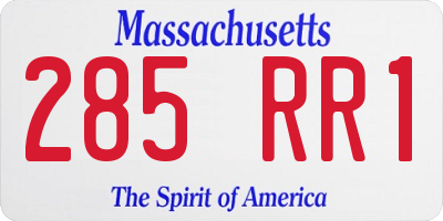 MA license plate 285RR1