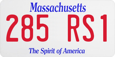 MA license plate 285RS1