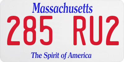 MA license plate 285RU2
