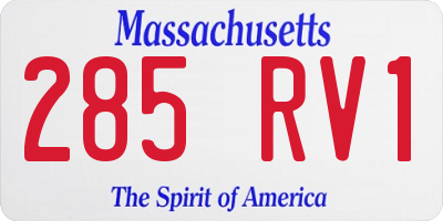 MA license plate 285RV1