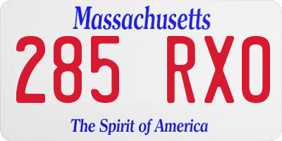 MA license plate 285RX0