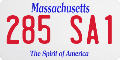 MA license plate 285SA1