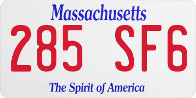 MA license plate 285SF6
