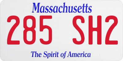 MA license plate 285SH2
