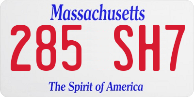 MA license plate 285SH7