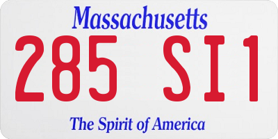 MA license plate 285SI1