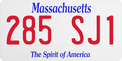 MA license plate 285SJ1