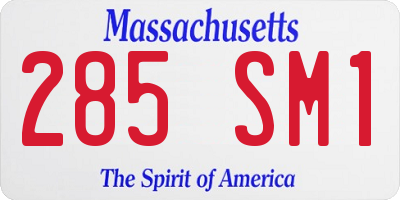MA license plate 285SM1